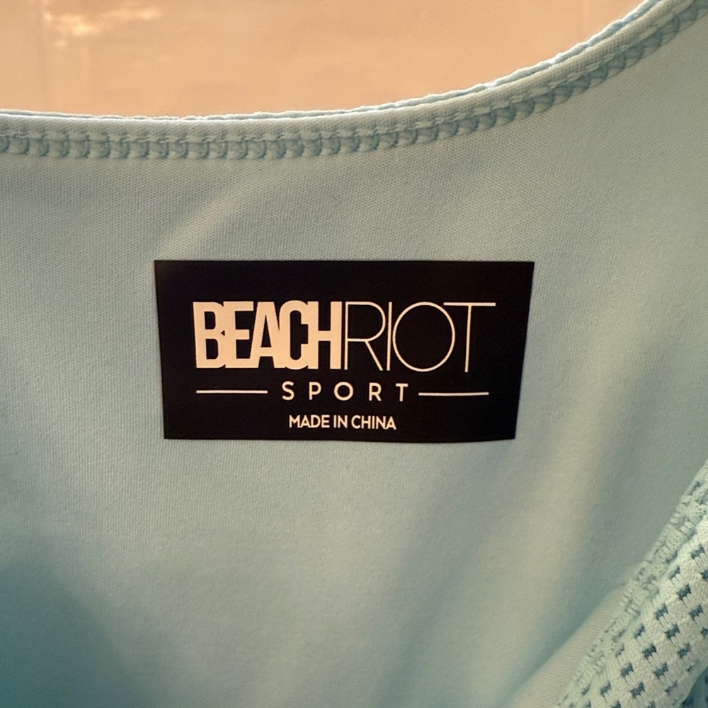 Beach Riot Tiffany Blue one shoulder athletic dress with built in shorts size M - Picture 5 of 7